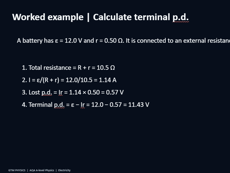 AQA A-Level Physics: EMF & Internal Resistance | Complete FREE Sample ...