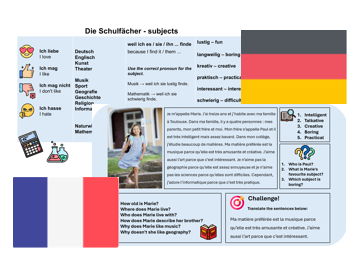 School Subjects (French & German) – Ready-to-teach