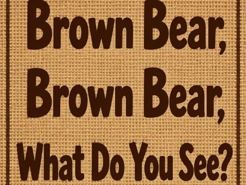 Brown Bear, Brown Bear by Eric Carle Character Posters Natural Hessian