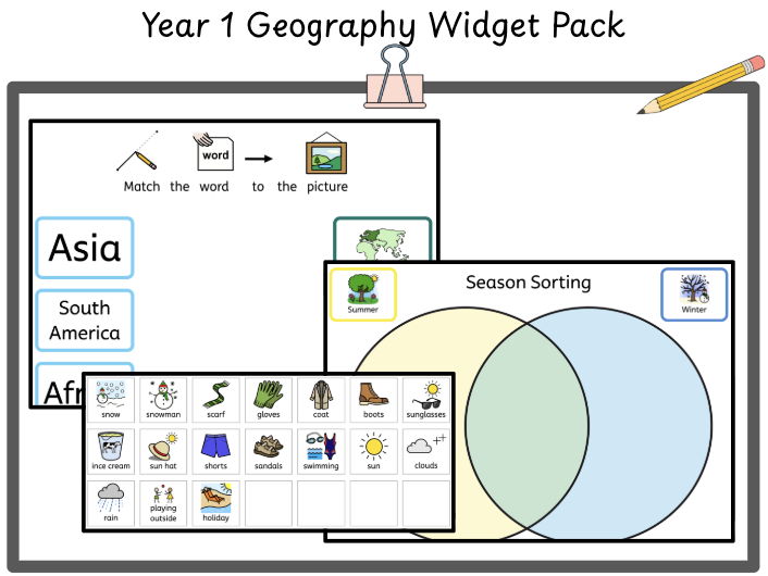 Year 1 Geography Widget Resource Pack