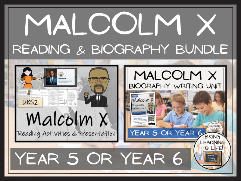 Malcolm X Reading Comprehension and Biography Bundle | UKS2