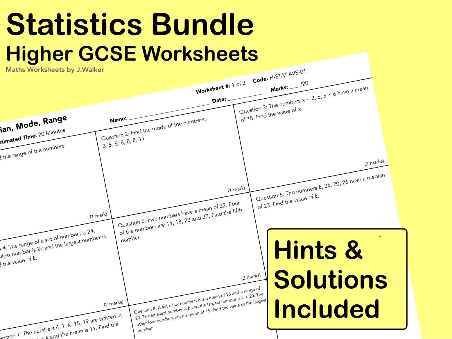 Statistics Bundle – GCSE Maths (Higher Tier)