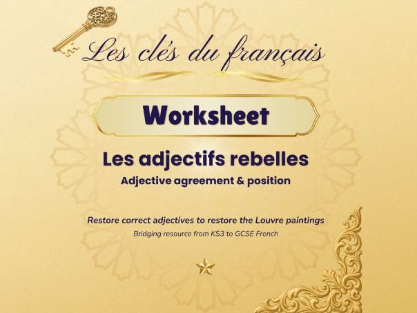 Adjectives at the Louvre – KS3-GCSE French grammar worksheet