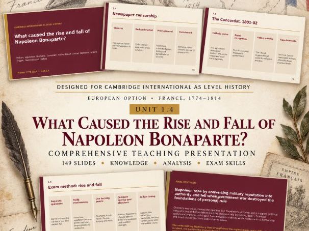 Cambridge AS Level History 9489 | 2027-2029 | Rise & Fall of Napoleon Bonaparte | Unit 1.4 Lesson