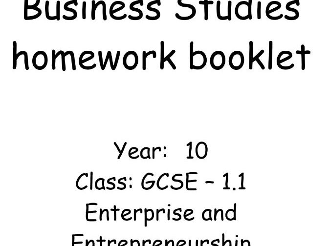 Theme 1 Edexcel GCSE Business Homework Booklets