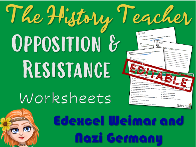Opposition and Resistance - Editable Worksheet