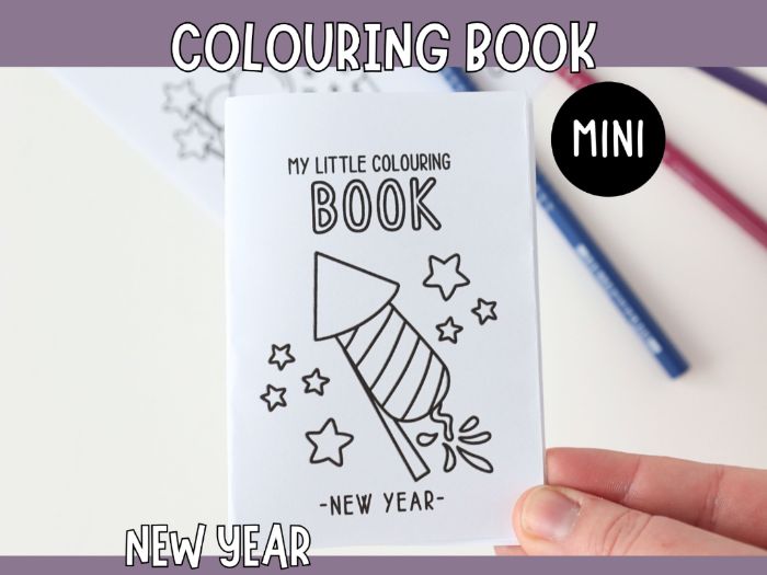 Mini Colouring Book - New Year Craft for Kids