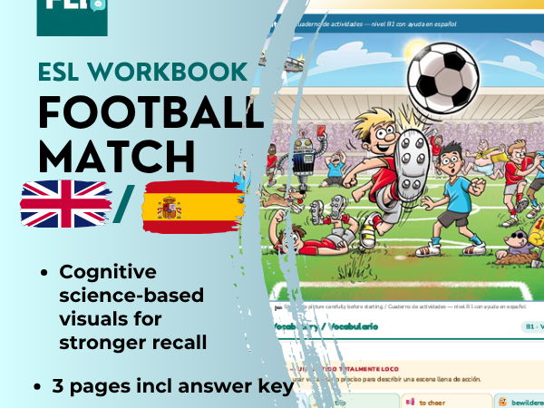Football  ESL Picture Description Workbook | B1 English + Spanish