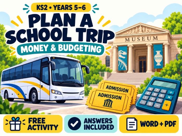 FREE KS2 Money Worksheet: School Trip Budget Challenge with Answers