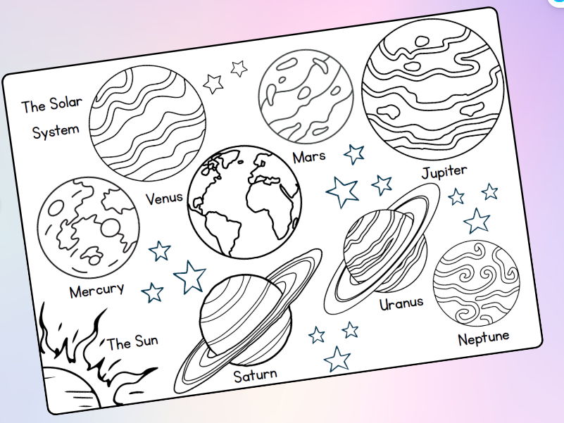 Space - Solar System Colour or Paint