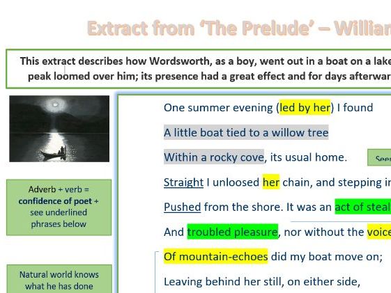 The Prelude Fully Annotated GCSE Poem 7+