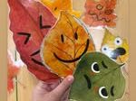 Autumn leaf emotion characters