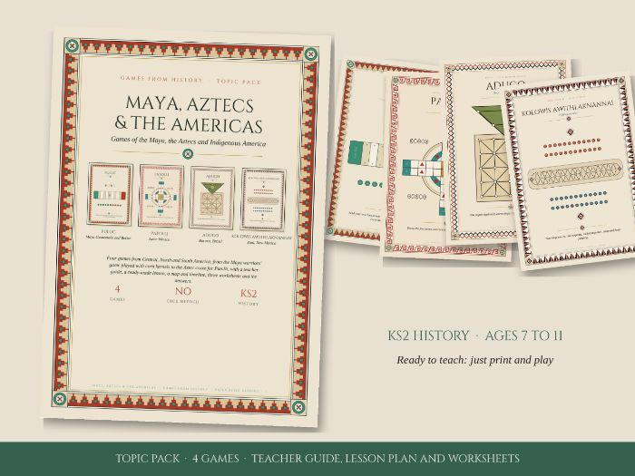 Maya and Aztecs KS2 Topic Pack: Lesson Plan, Worksheets and 4 Board Games (Non-European Society)