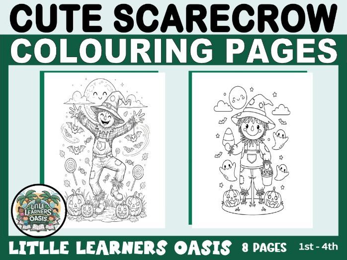 Funny Cute Scarecrow Coloring Pages | Fall