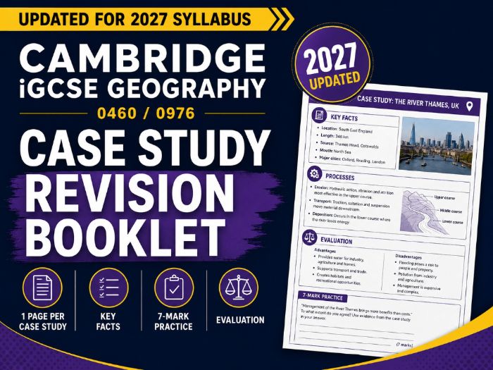 Cambridge iGCSE Geography 0460 / 0976 Case Study Revision Booklet (2027)