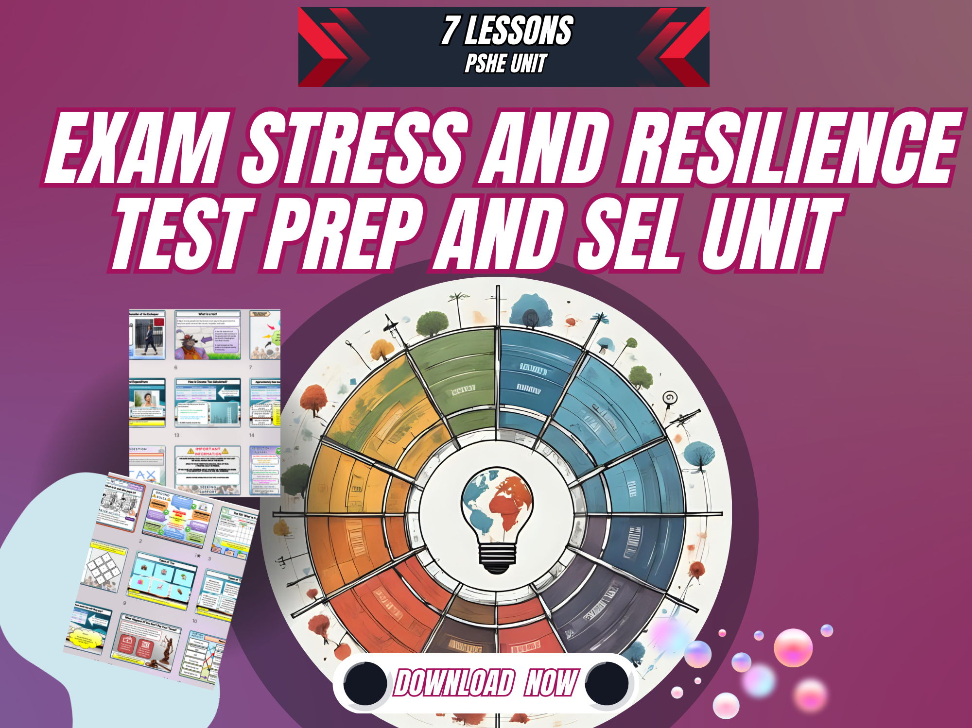 Exam stress and resilience PSHE lesson bundle KS4