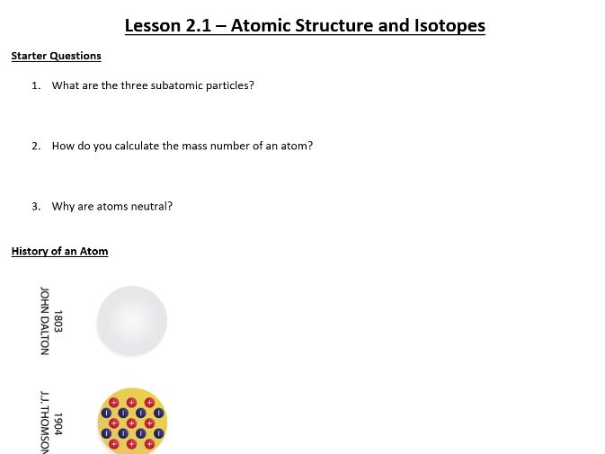 OCR A Level Chemistry Chapter 2 -Atoms, Ions and Compounds