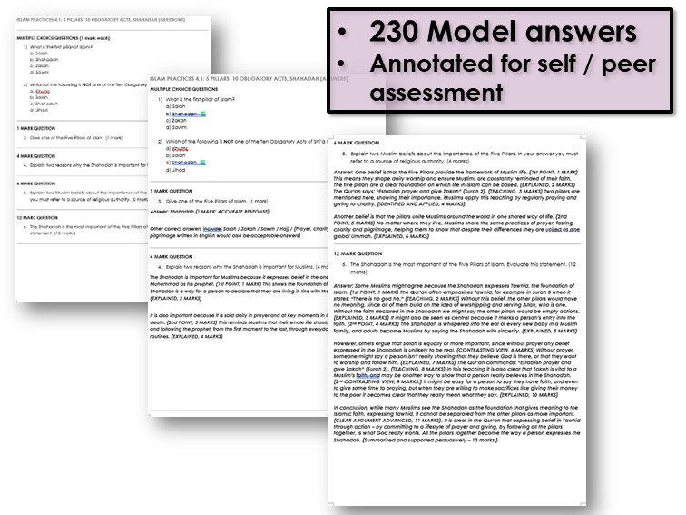Christianity/Islam Paper 1 Model Answers