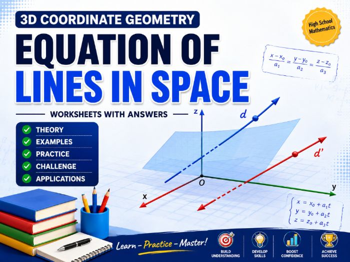 3D Lines Review Worksheet with Answers