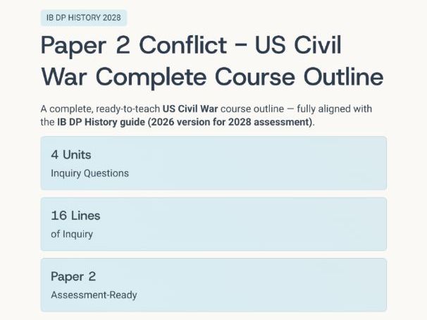 IB DP History Paper 2 Conflict: US Civil War