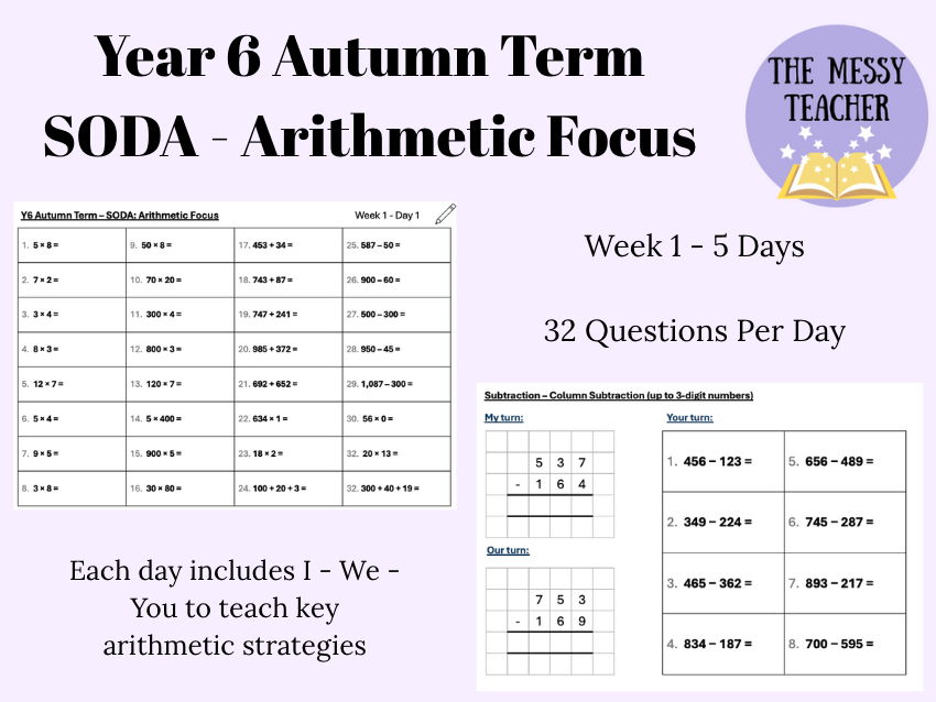 Y6 SATs Arithmetic Focus Start of the Day Activity - Week 1