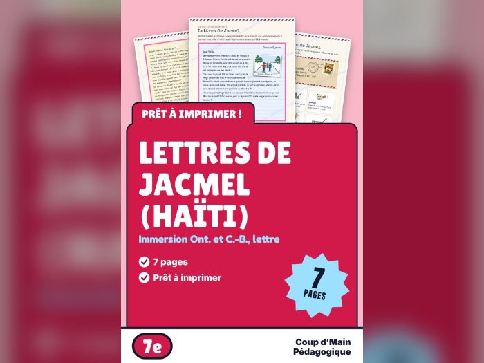 French Immersion Grade 7 Friendly Letter | Haiti Carnival, Jacmel