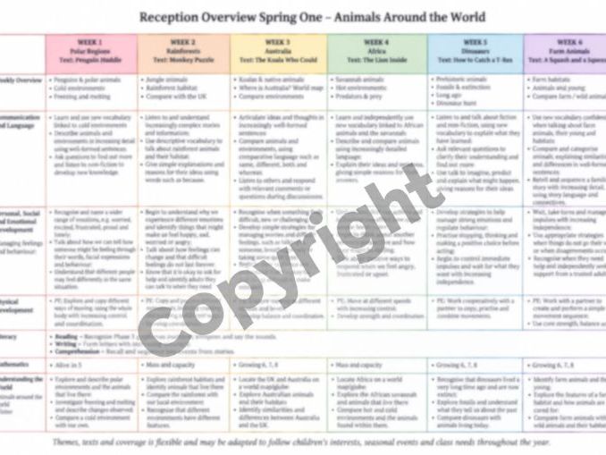 EYFS reception editable spring one medium term plan