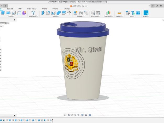 Fusion 360 Coffee Cup Project – 3D Design & Rendering