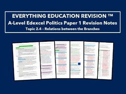 A-Level Edexcel Politics Revision Notes for Topic 2.4 – Relations between the Branches