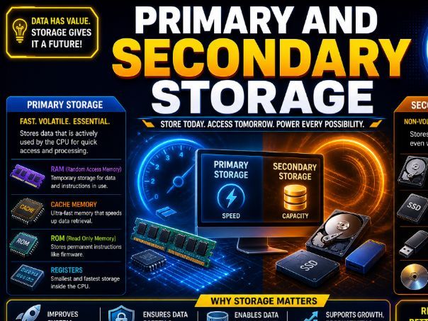 Primary & secondary storage| CS PPT +Worksheets +Activity + Mcq Quiz + Answers_Marking Scheme
