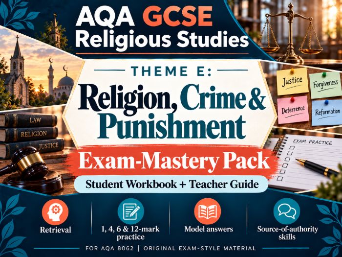 AQA GCSE Religious Studies Theme E | Religion, Crime & Punishment | Exam Mastery Pack | 2026+