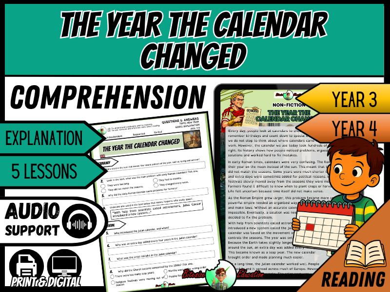 The Year The Calendar Changed | Reading Comprehension | Year 3/4