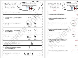 Probability and Fractions - Differentiated worksheets - KS2 | Teaching