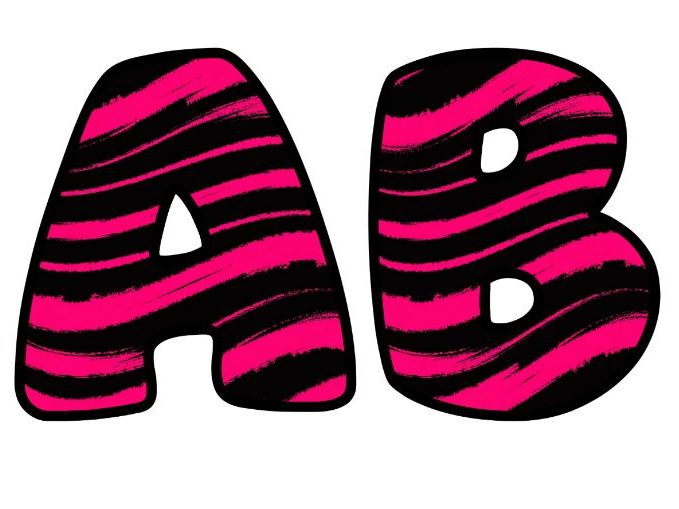 Bright Pink Stripes Classroom Display Lettering Set | Upper & Lowercase Letters, 0-9 and Signs