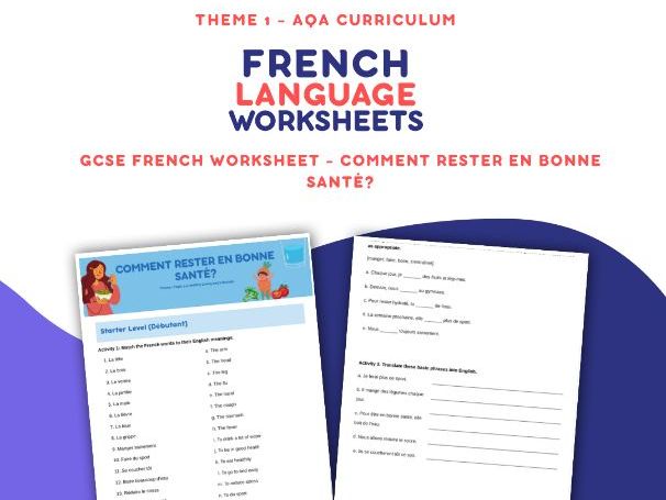 Comment rester en bonne santé? GCSE Worksheet Theme 1