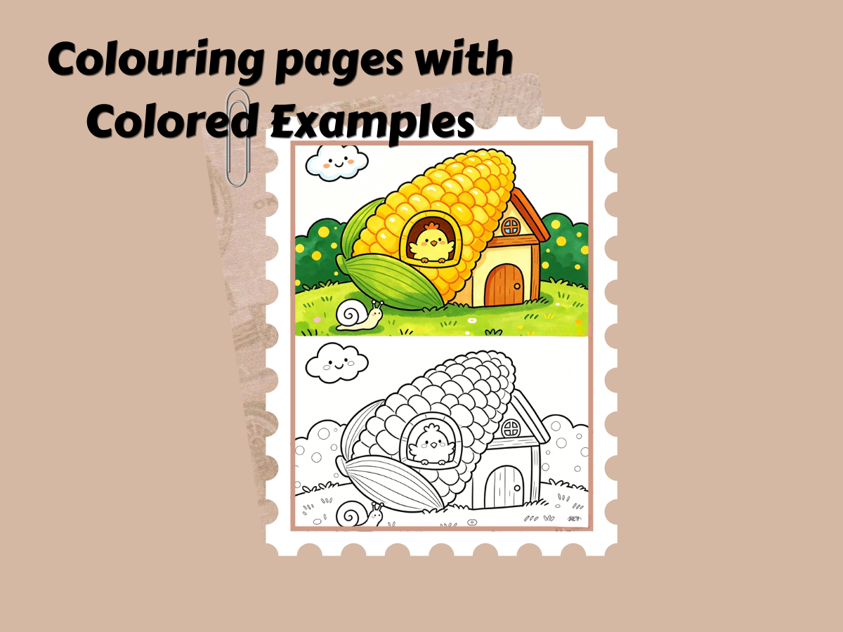 8 Animal House Colouring Pages with Colored Examples | Teaching Resources