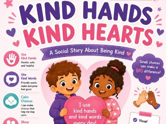 Kind Hands Social Story for Autism ASD