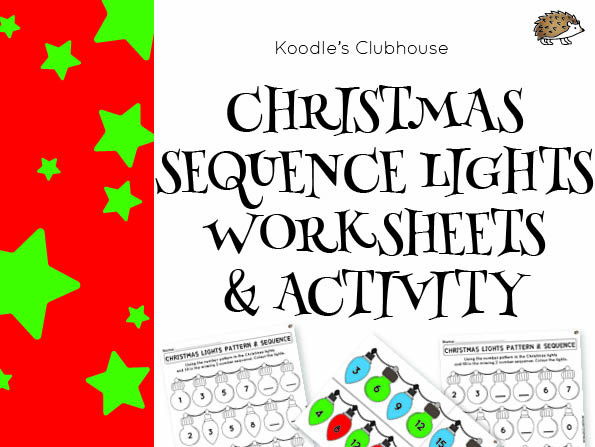 Christmas sequence lights worksheets and activities