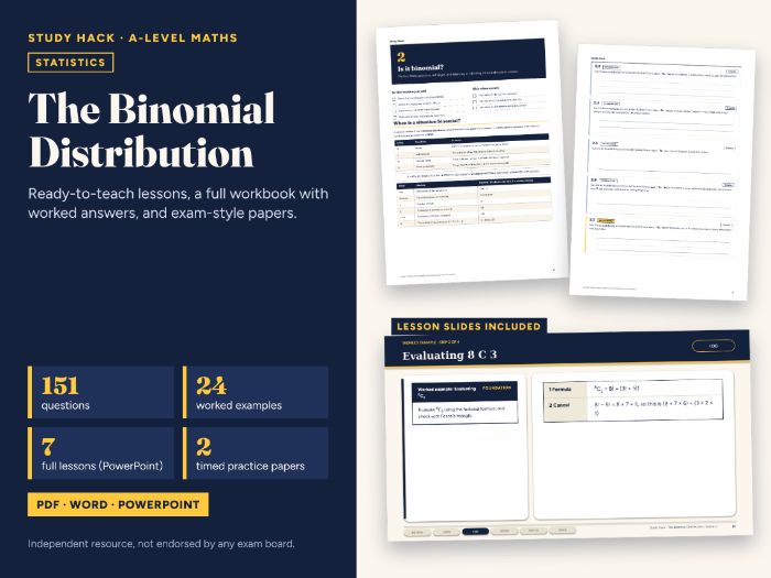 A-level Maths Binomial Distribution Complete Pack