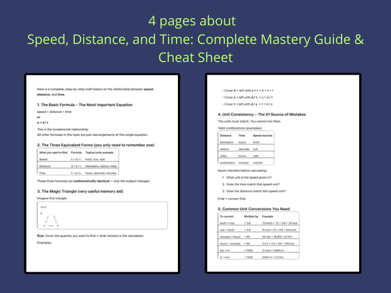 Speed, Distance, and Time: Complete Mastery Guide & Cheat Sheet