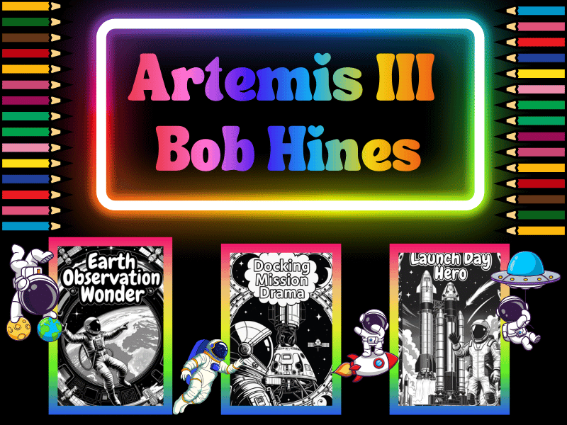 Bob Hines Artemis III Coloring Pages for Kids | NO PREP NASA STEM Space Activity