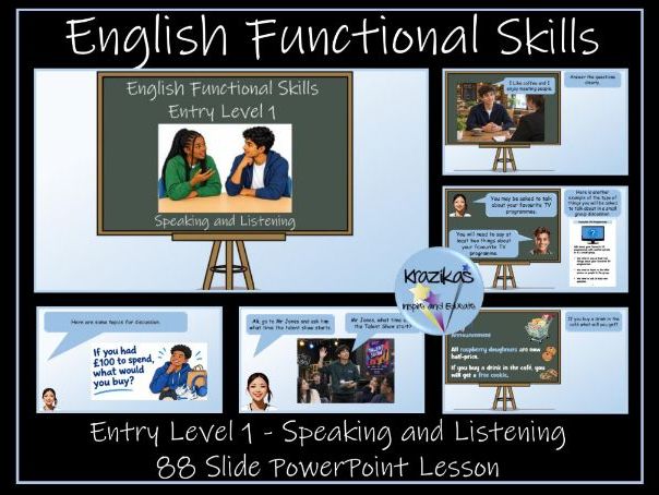 English Functional Skills - Entry Level 1 - Speaking and Listening - PowerPoint Lesson