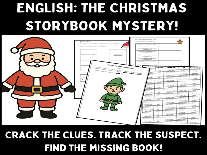 Christmas English Mystery | KS2–KS3 Literacy Clue Hunt | Spelling, Punctuation, Grammar & Reading Sk