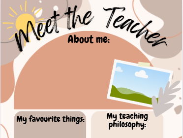 Editable Meet the Teacher Sunny design