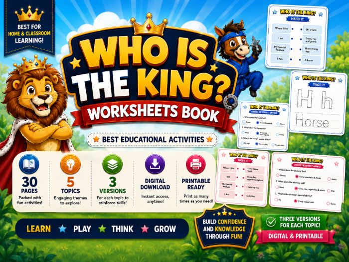 Who Is the King? Worksheets Book