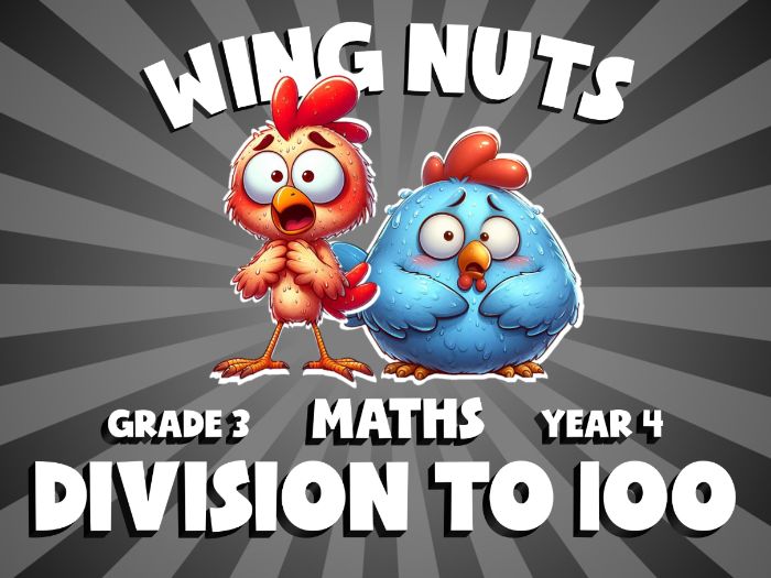 Division to 100 WING NUTS Maths Game | No-Prep Year 4 Review Activity