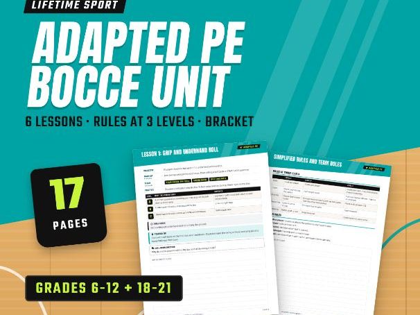 Adapted PE Bocce Unit for SEND | Rules at 3 Levels, Team Roles + Bracket | Grades 6-12 and Post-16