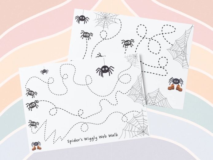 Pencil Control - Spider's Wiggly Web Walk