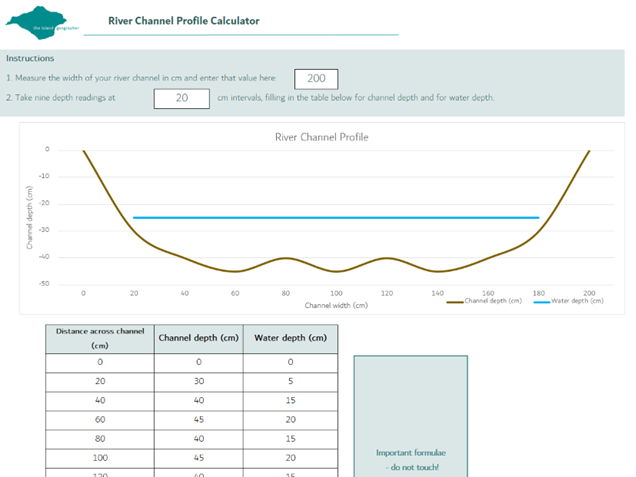 River cross section calculator