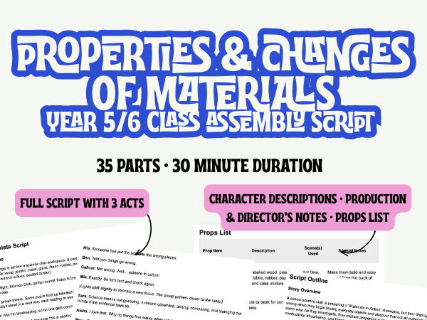 UKS2 Properties & Changes of Materials Assembly Script